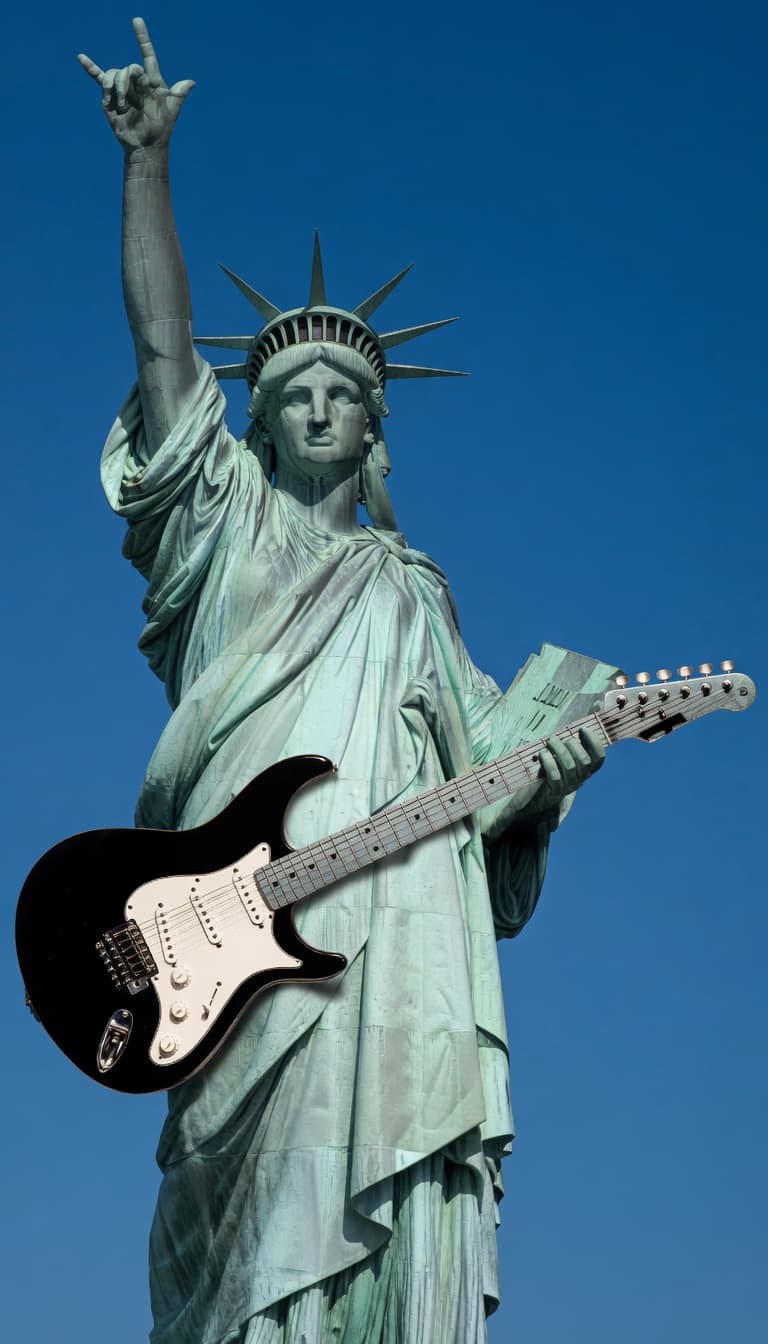 Statue of Liberty with rock guitar — From Queens to New Orleans